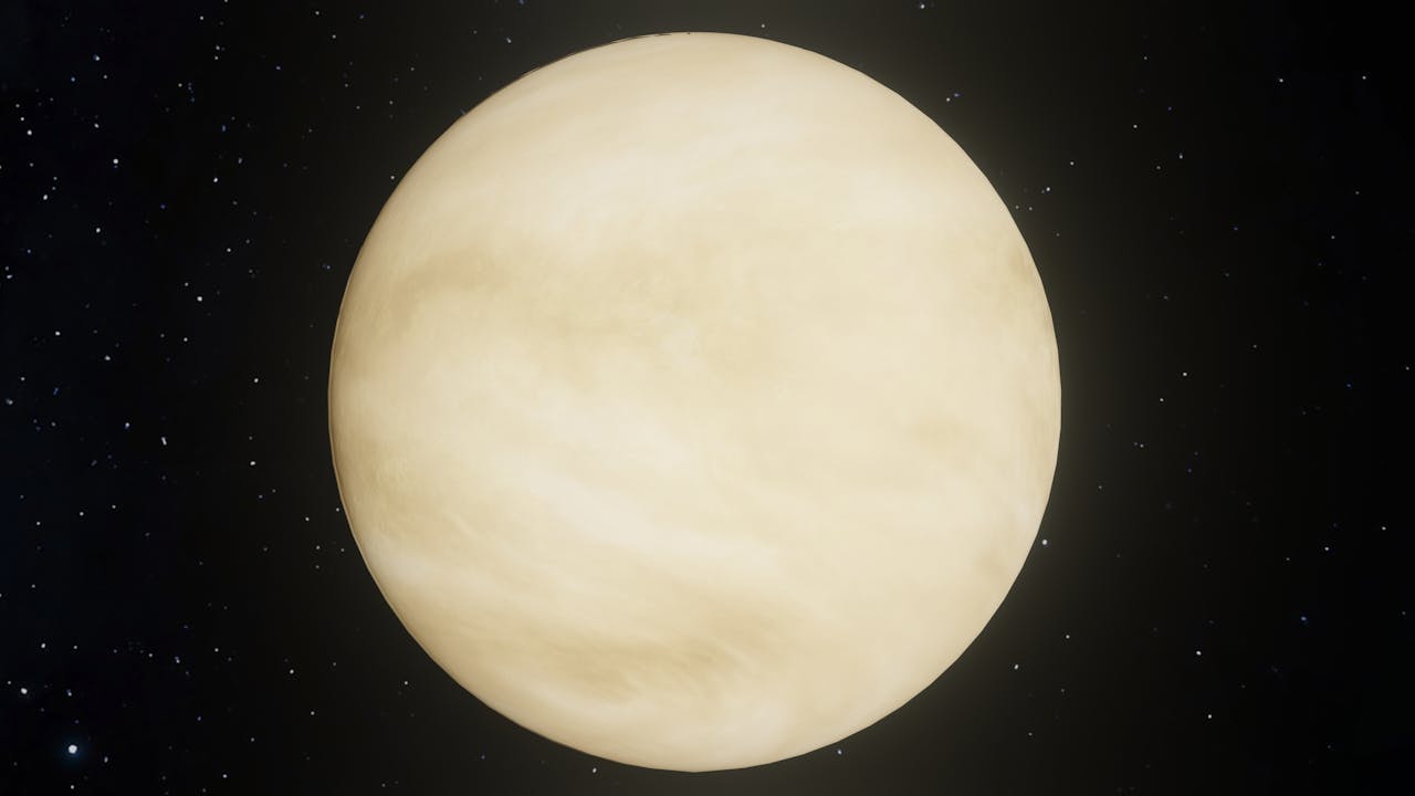A breathtaking image of Venus with a captivating black sky and twinkling stars.